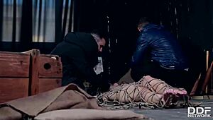 Realtor and Client Double Penetrate Submissive Beauty in Punishment