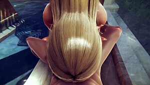 Anime cosplay elf feels intense assfucking passion