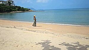 long dress, no panties, are you flashing that hairy spot on a public beach?