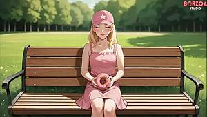 blonde innocent girl in park accepts my naughty offer