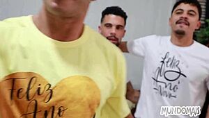 My Friends Loved New Year Gifts and Repaid with Cock in My Ass!