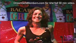 The party girl flashing nude outdoor day night.