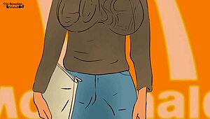 Girl with McDonalds eggs seduces homeless man in rough doggystyle anime hentai