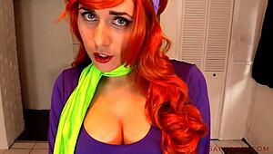 Daphne trades sensual blowjob for mysterious clues in cosplay.