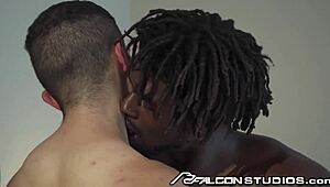 falconstudios - ebony daddy finds bf naked in the bed 😈
