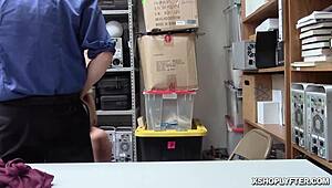i'm shoplyfter emma hix, young blonde bouncing on lp officer's cock at work
