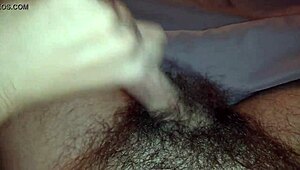 Suggestive Penis Play with Hairy Cock Leading to Cum