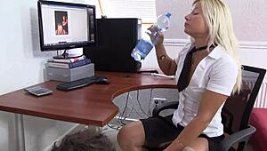 in this femdom scene, girls spit on submissive guys