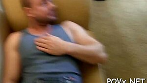 Slut sucking cock and getting tight pussy filled with jizz