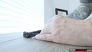 Wow, this pervy stepson used a toy to please his busty milf stepmom!