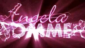 Hot blonde in pantyhose strips down and touches herself, oops!