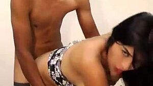 Well-Dressed Brunette Skinny Latina Is Ready To Be Fucked Hard By Colombian And Mexican Guys