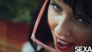 These stunning lesbians with perfect tits devour pussy on retro trip! 😍