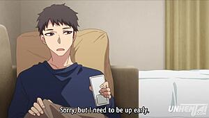 I-I can't believe my busty classmate begged for sex after our breakup, fingering herself in this hentai subtitled video.