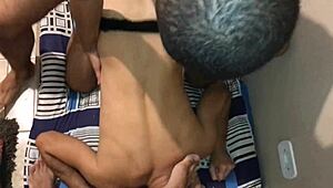 Two Brazilian Amateurs Assfuck Marc Ferri with Monster Cocks and Creampie