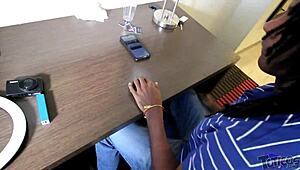 Oh man, lil 18yo Arab teen Jasmine Angel swallowin’ big black cock in 69, so wild!