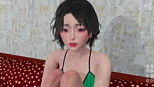 My bully gives me a footjob in this game