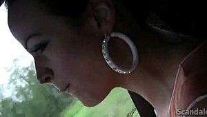 Hot babe, uh, strokin’ a cock while dude’s drivin’, caught on tape!