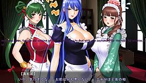 Maid-san gives blowjob in anime scene 😍