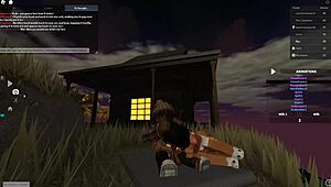 In this Roblox-inspired scene, a Latina whore deepthroats a big black cock before anal riding