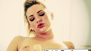 Sexy Dahlia explores her tight body with toys