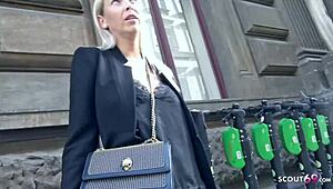 german scout picks up big natural tits teen secretary for casting