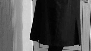 Crossdresser Bound In Uniform Self Bondage.