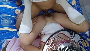 nurse ditches work for halloween night fucking in homemade video