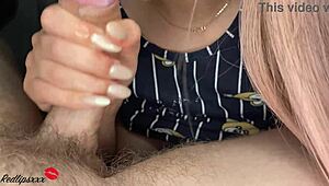 Sensual blowjob and handjob with cum on tits!