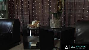 NuruMassage Asa Akira Teases with Footjob in Bath Before Riding POV.