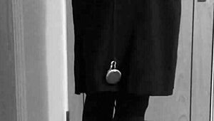 Crossdresser Bound In Uniform Self Bondage.