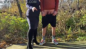 What My Stepson-in-Law Forces Me into with Kinky Nylon Handjob Outdoors