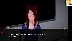 In my new family, the redhead teen explores in a 3D anime hentai