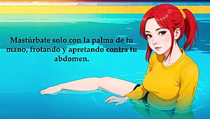 Naughty Hentai Joi Teases at Pool in Spanish
