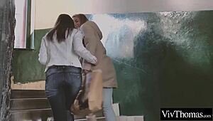 Neighbors share a quiet intimate moment