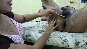 इंडियन मेड अपने बॉस की लंड बाल हिंदी ऑडियो में साफ करती है