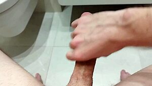 Masturbating and cumming in the bathroom