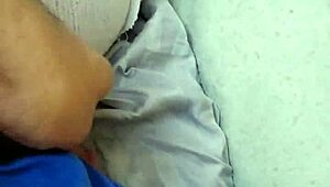 Intensely jerking off to amateur gay blowjob action