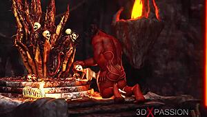 Devil Plays With A Super Hot Girl In Hell