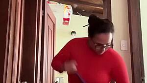 my neighbor is in the bathroom masturbating and getting creampied