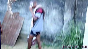 Ghetto Beauty Squirts During Public Anal Sex Outside the House.