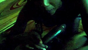 Ebony woman sucking big black cock passionately