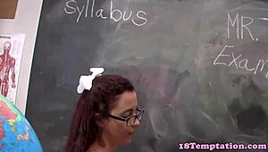 redhead stepteen jerking teacher in class feels so risky