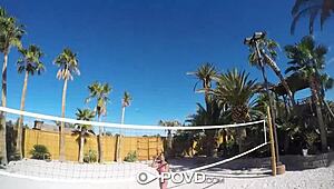 pov backyard massage turns anal with anissa kate