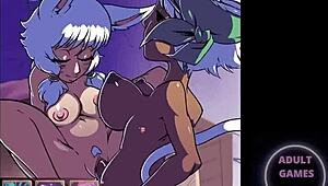 Final Ecstasy XIV is an anime hentai game featuring futanari characters in cartoon style