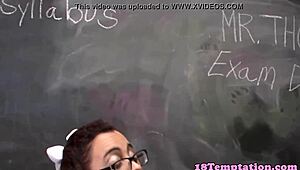 redhead stepteen jerking teacher in class feels so risky