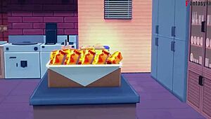 belfast invites to pool in azur lane fantasy scene