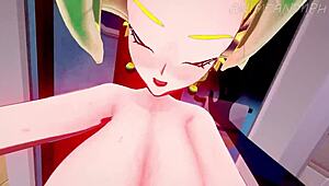 lesbian tries monster cock for first time in dragon ball hentai!