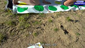 Unforgettable Twister Strip Game with Double Blowjob in Forest