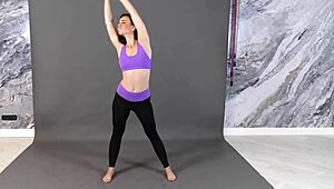 Flexible babe Vera Zachem shows trimmed pussy and big tits